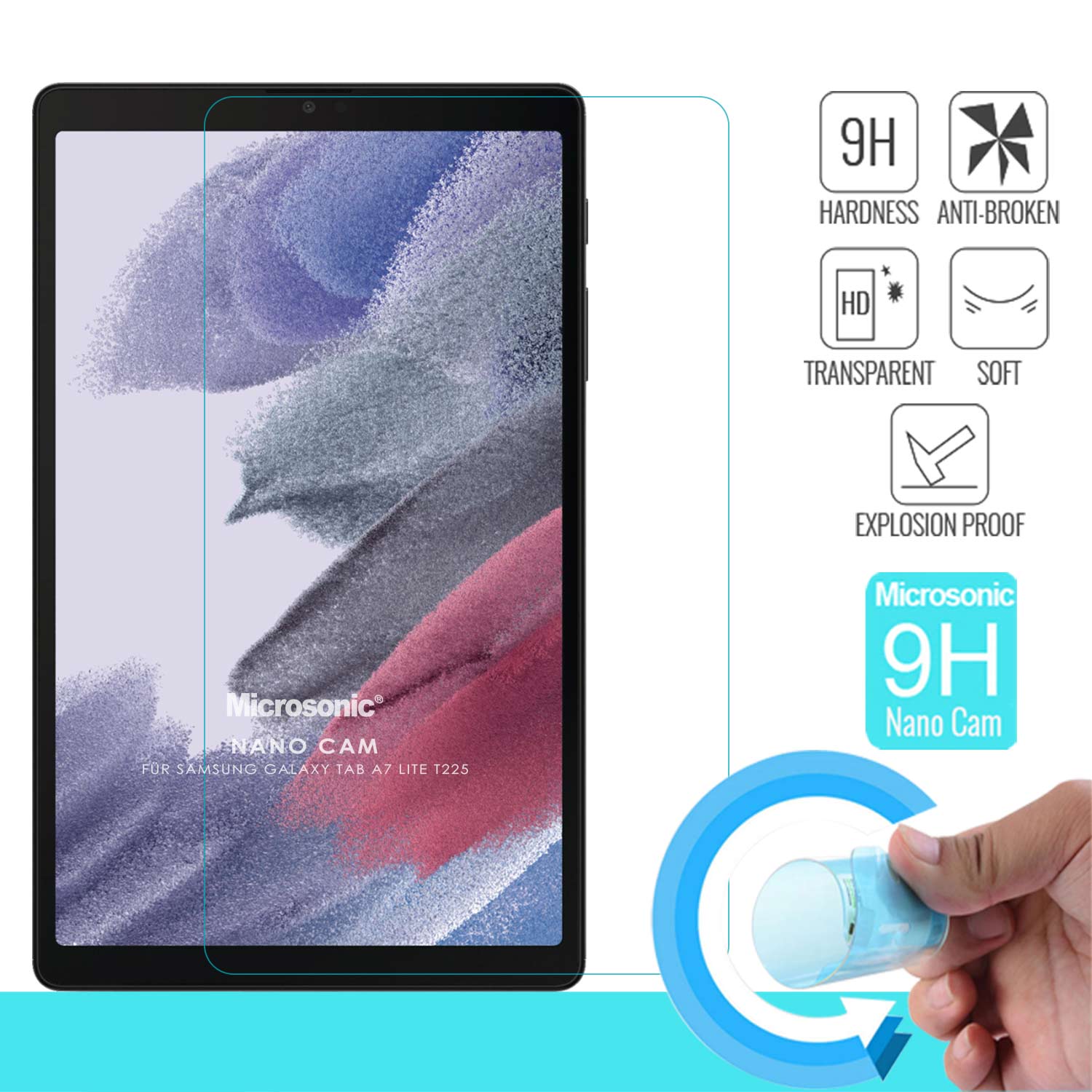 Microsonic Samsung Galaxy Tab A7 Lite T225 Nano Glass Cam Ekran Koruyucu