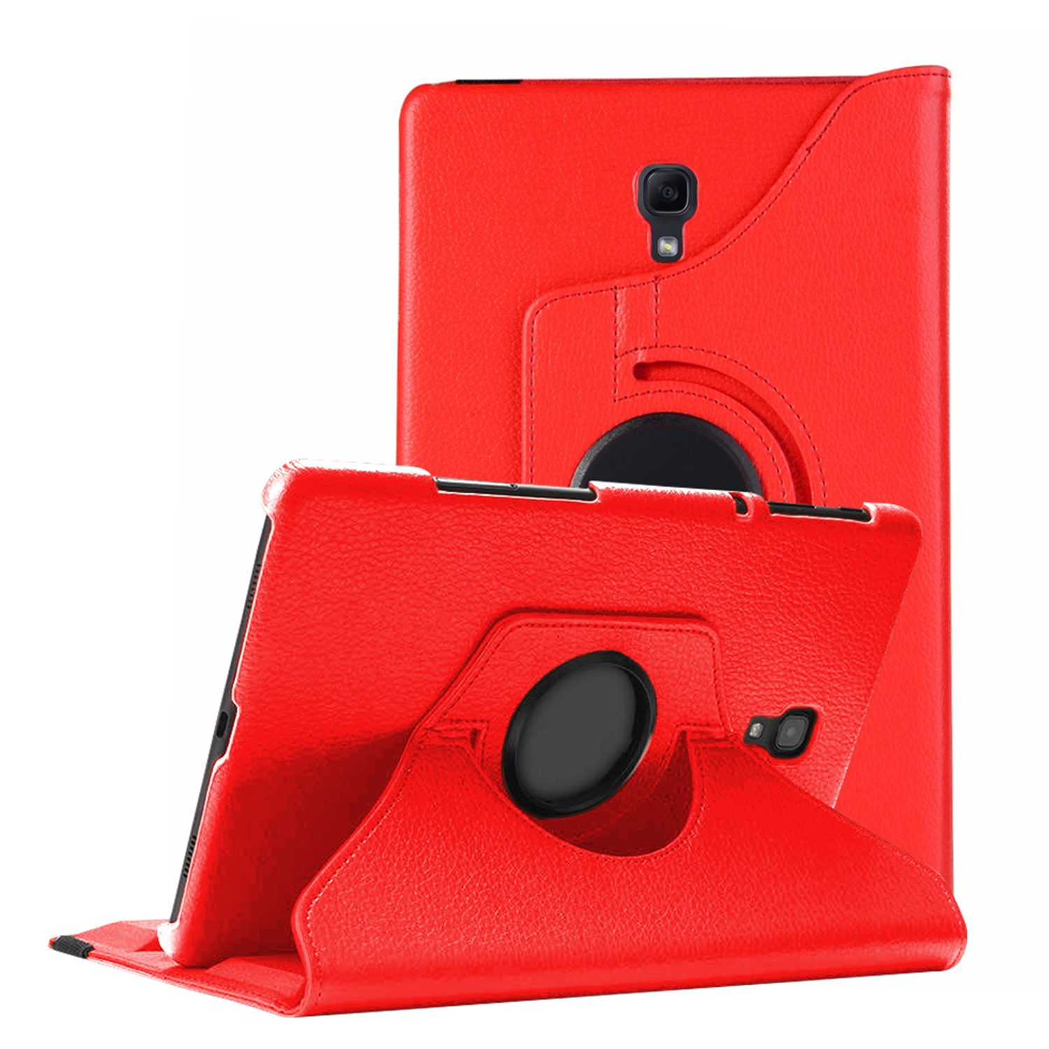 Microsonic Samsung Galaxy Tab A 10 5 T590 Kılıf 360 Rotating Stand Deri Kırmızı
