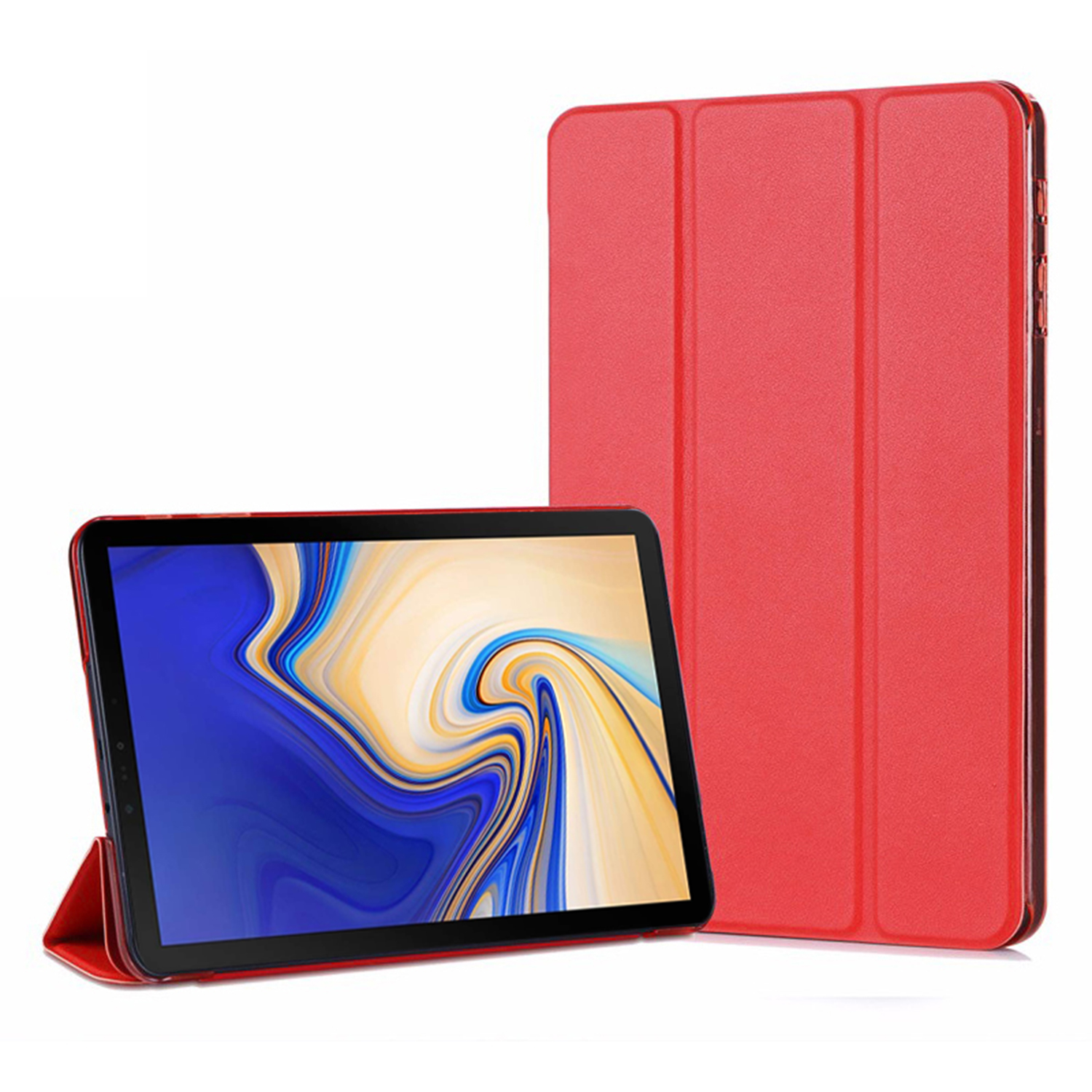 Microsonic Samsung Galaxy Tab S4 10 5 T830 Smart Case ve arka Kılıf Kırmızı