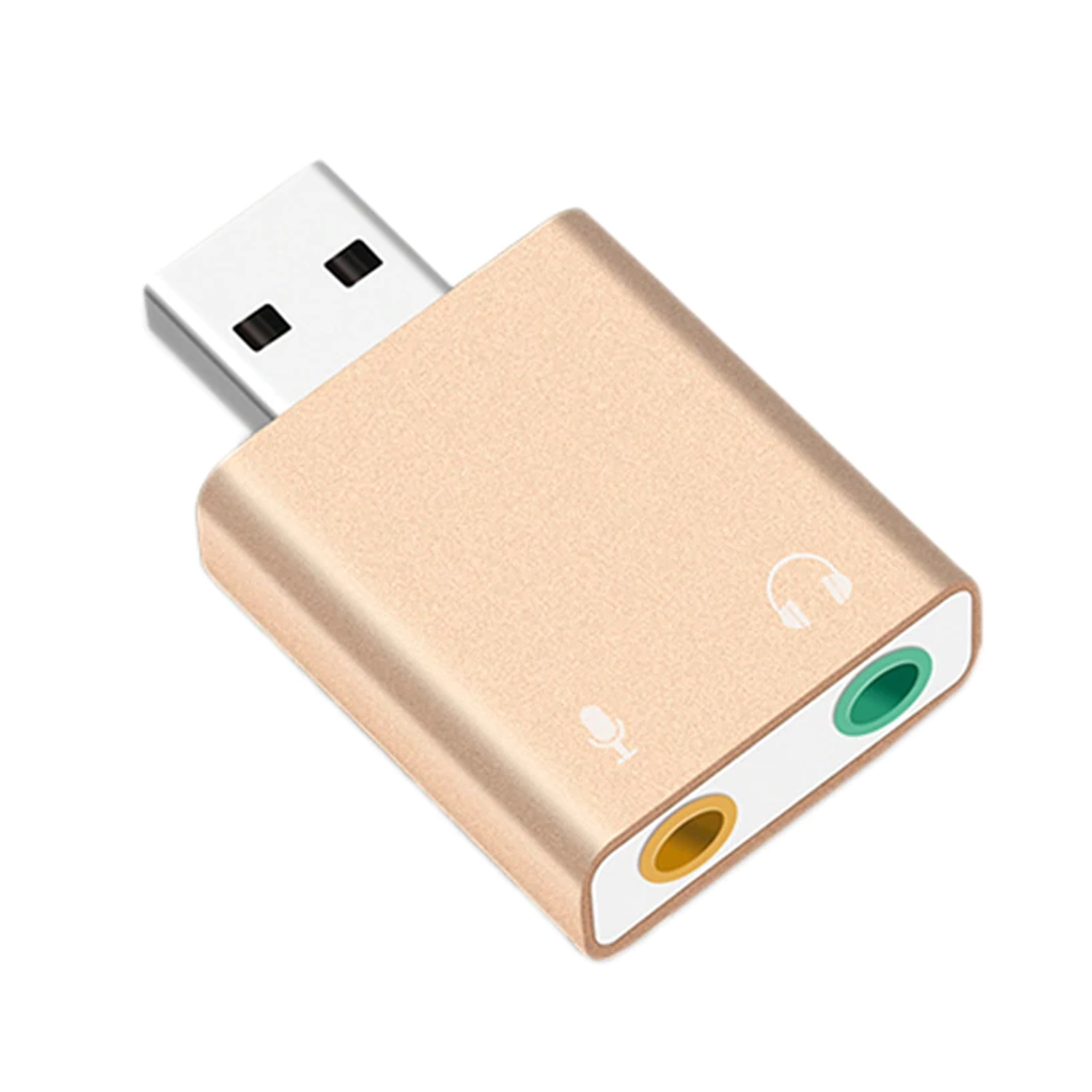 Microsonic USB Sound Card USB to 3 5mm Kulaklık ve Mikrofon Çevirici Adaptör Gold