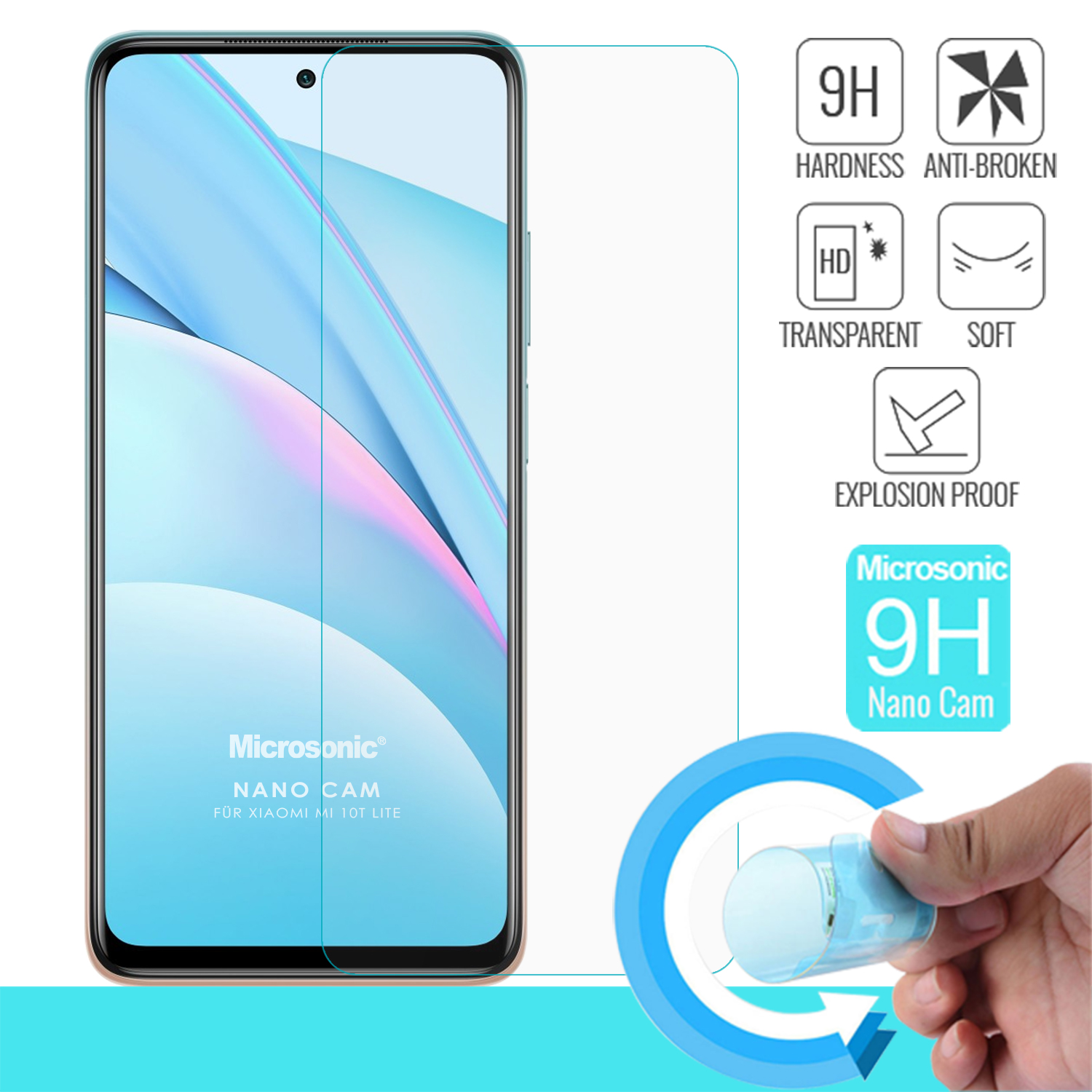 Microsonic Xiaomi Mi 10T Lite Nano Glass Cam Ekran Koruyucu Microsonic Xiaomi Mi 10T Lite Nano Glass Cam Ekran Koruyucu