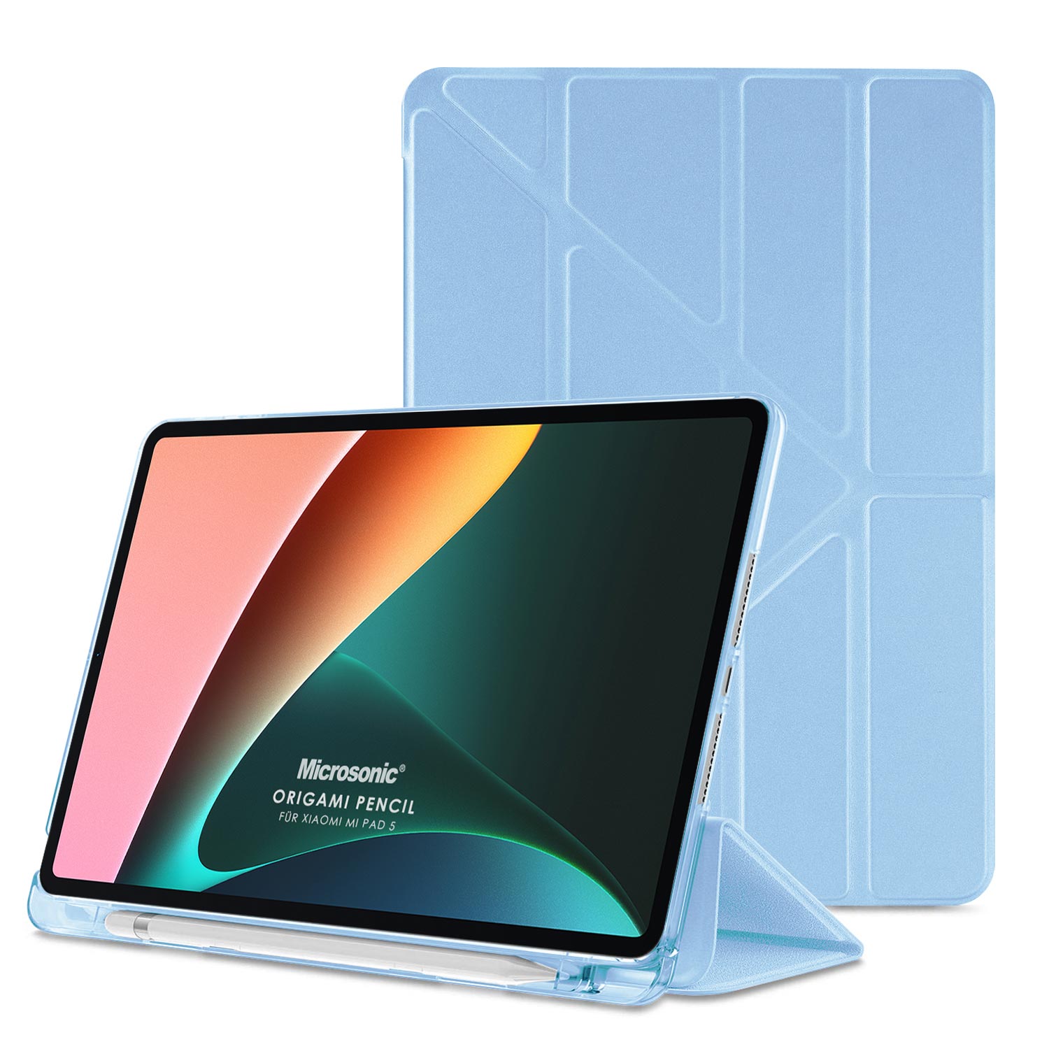 Microsonic Xiaomi Redmi Pad SE 8 7 Kılıf Origami Pencil Mavi