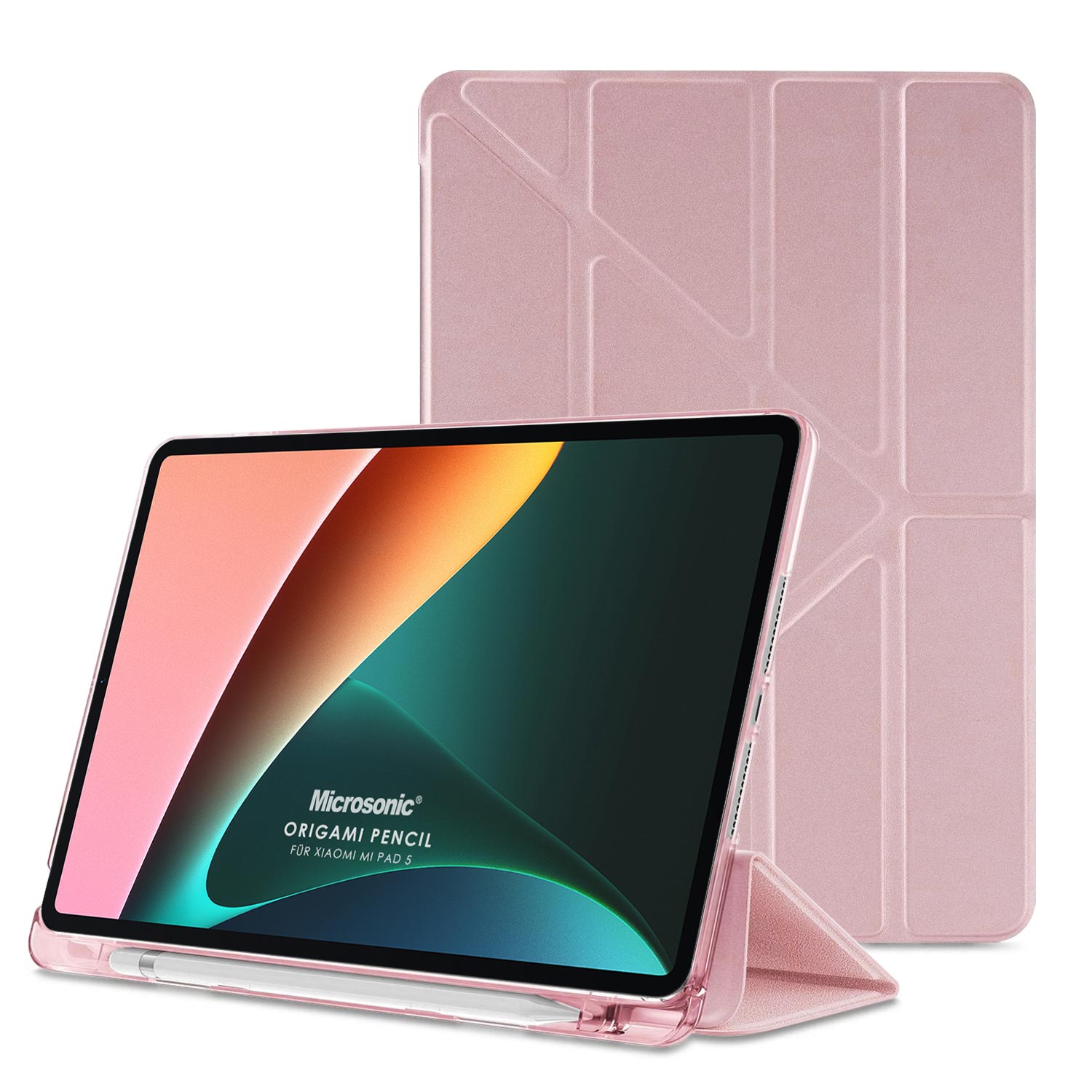 Microsonic Xiaomi Redmi Pad SE 8 7 Kılıf Origami Pencil Rose Gold
