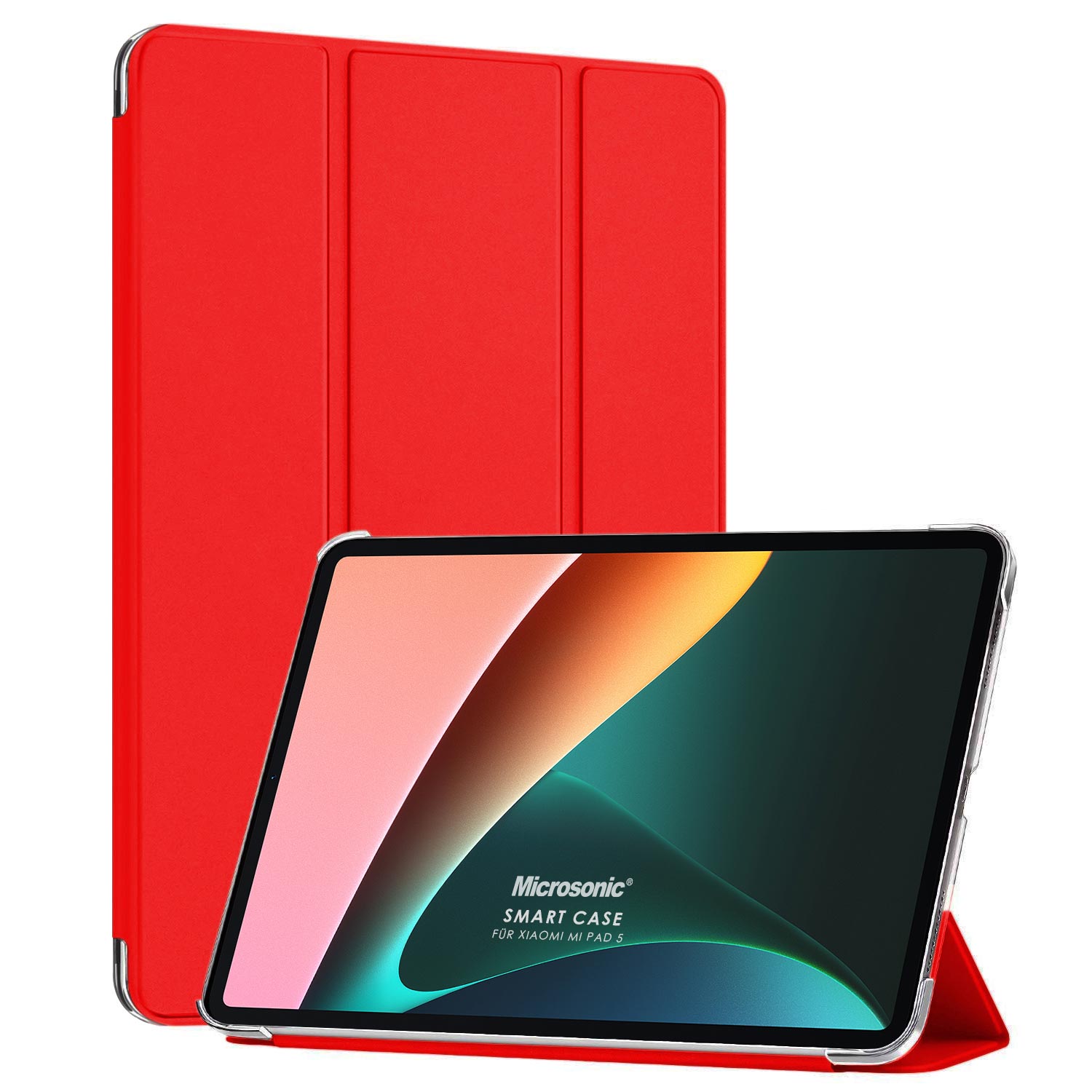 Microsonic Xiaomi Mi Pad 5 Smart Case ve arka Kılıf Kırmızı